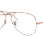 Ray-Ban Optical AVIATOR RX6489 Pilot Eyeglasses  3094-ROSE GOLD 58-14-140 - Color Map gold
