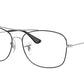 Ray-Ban Optical RX6499 Pillow Eyeglasses  2983-BLACK ON SILVER 57-15-145 - Color Map black