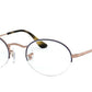 Ray-Ban Optical OVAL GAZE RX6547 Oval Eyeglasses  3035-TOP BLU ON MATTE COPPER 49-22-145 - Color Map blue