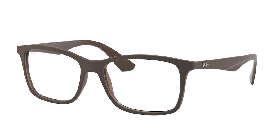 Ray-Ban Optical RX7047 Square Eyeglasses  5451-MATTE TRANSPARENT BROWN 56-17-145 - Color Map brown