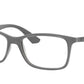 Ray-Ban Optical RX7047 Square Eyeglasses  5482-MATTE TRANSPARENT GREY 56-17-145 - Color Map grey