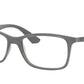 Ray-Ban Optical RX7047 Square Eyeglasses  5482-MATTE TRANSPARENT GREY 56-17-145 - Color Map grey