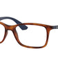 Ray-Ban Optical RX7047 Square Eyeglasses  5574-MATTE LIGHT HAVANA 56-17-145 - Color Map havana