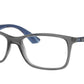 Ray-Ban Optical RX7047 Square Eyeglasses  5769-TRANSPARENT GREY 56-17-145 - Color Map grey