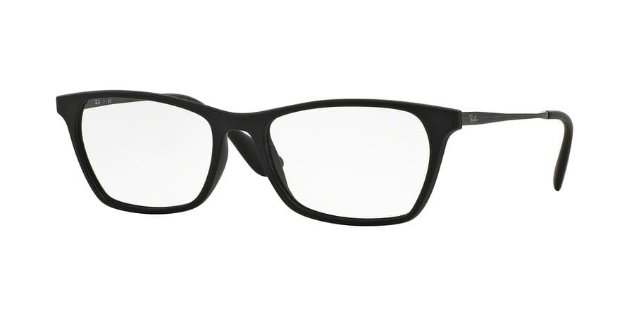 Ray-Ban Optical RX7053F Square Eyeglasses  5364-RUBBER BLACK 54-17-140 - Color Map black