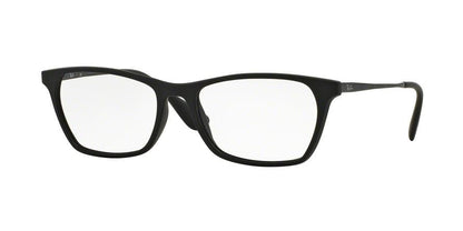 Ray-Ban Optical RX7053F Square Eyeglasses  5364-RUBBER BLACK 54-17-140 - Color Map black