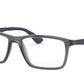Ray-Ban Optical RX7056 Square Eyeglasses  5814-TRANSPARENT GREY 55-17-145 - Color Map grey