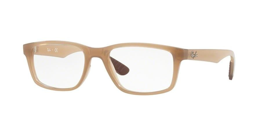 Ray-Ban Optical RX7063 Rectangle Eyeglasses  8018-TRANSPARENT BEIGE 54-18-145 - Color Map light brown
