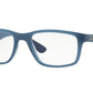 Ray-Ban Optical RX7063 Rectangle Eyeglasses  8019-TRANSPARENT LIGHT BLUE 52-18-145 - Color Map blue