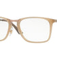 Ray-Ban Optical RX7131 Square Eyeglasses  8018-TRANSPARENT BEIGE 55-19-145 - Color Map light brown