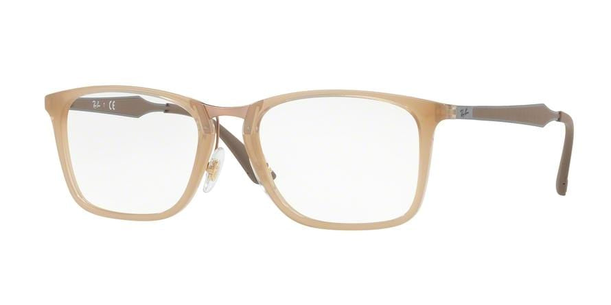 Ray-Ban Optical RX7131 Square Eyeglasses  8018-TRANSPARENT BEIGE 55-19-145 - Color Map light brown