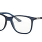 Ray-Ban Optical RX7143 Square Eyeglasses  5752-TRANSPARENT BLUE 53-18-145 - Color Map blue