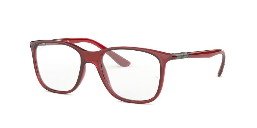 Ray-Ban Optical RX7143 Square Eyeglasses  5773-TRANSPARENT RED 51-18-145 - Color Map bordeaux