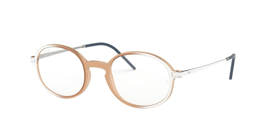 Ray-Ban Optical RX7153 Oval Eyeglasses  5791-RUBBER LIGHT PINK ON WHITE 50-21-145 - Color Map pink