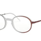 Ray-Ban Optical RX7153 Oval Eyeglasses  5792-RUBBER BROWN ON BORDEAUX 50-21-145 - Color Map light brown