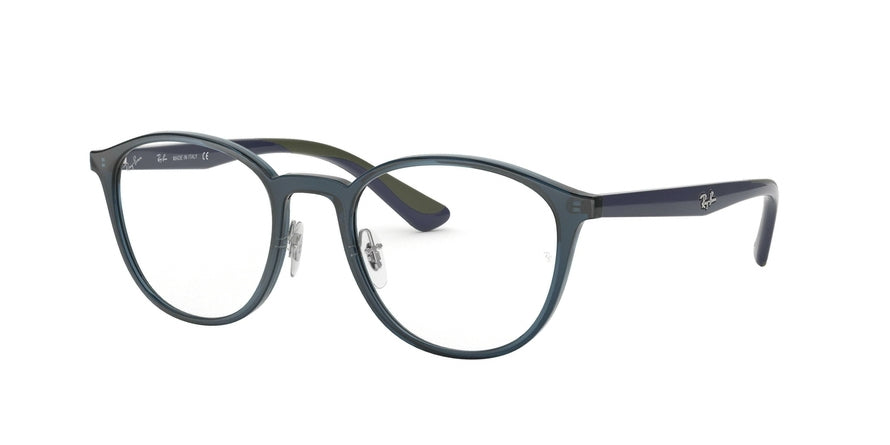 Ray-Ban Optical RX7156 Phantos Eyeglasses  5796-TRANSPARENT DARK BLUE 53-20-145 - Color Map blue