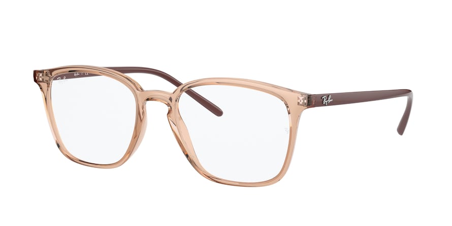 Ray-Ban Optical RX7185 Square Eyeglasses  5940-LIGHT BROWN 52-18-145 - Color Map light brown