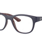 Ray-Ban Optical RX7191 Square Eyeglasses  8143-MATTE BLUE ON BORDEAUX 53-19-140 - Color Map blue