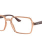 Ray-Ban Optical RX7198 Rectangle Eyeglasses  5940-LIGHT BROWN 53-17-145 - Color Map light brown