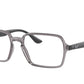 Ray-Ban Optical RX7198 Rectangle Eyeglasses  8140-TRANSPARENT GRAY 53-17-145 - Color Map grey