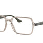 Ray-Ban Optical RX7198 Rectangle Eyeglasses  8141-TRANSPARENT BEIGE 53-17-145 - Color Map light brown