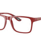 Ray-Ban Optical RX7205M Rectangle Eyeglasses  F623-RED 54-17-145 - Color Map red