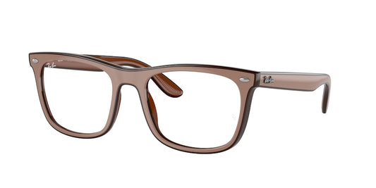 Ray-Ban Optical RX7209F Square Eyeglasses  8211-BEIGE DARK BROWN BROWN 55-20-145 - Color Map light brown