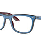 Ray-Ban Optical RX7209F Square Eyeglasses  8213-AZURE GREY BORDEAUX 55-20-145 - Color Map light blue