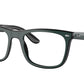 Ray-Ban Optical RX7209F Square Eyeglasses  8214-GREEN BLACK BLACK 55-20-145 - Color Map green