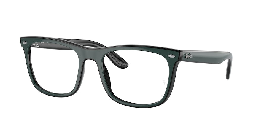 Ray-Ban Optical RX7209F Square Eyeglasses  8214-GREEN BLACK BLACK 55-20-145 - Color Map green