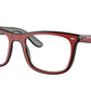 Ray-Ban Optical RX7209 Square Eyeglasses  8212-RED BLACK GREY 55-20-145 - Color Map red