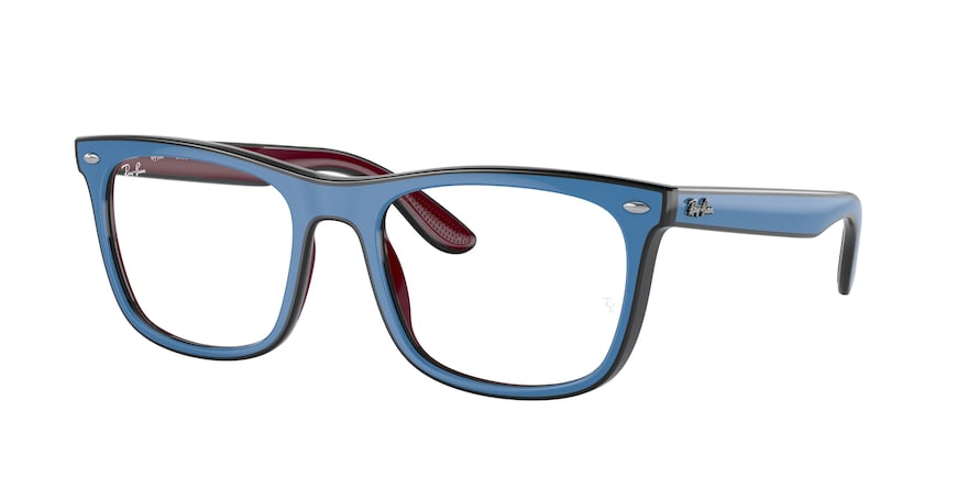 Ray-Ban Optical RX7209 Square Eyeglasses  8213-AZURE GREY BORDEAUX 55-20-145 - Color Map light blue