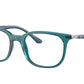 Ray-Ban Optical RX7211 Pillow Eyeglasses  8206-TRANSPARENT TURQUOISE 52-19-145 - Color Map blue