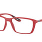 Ray-Ban Optical RX7213M Square Eyeglasses  F628-MATTE RED 57-16-145 - Color Map red