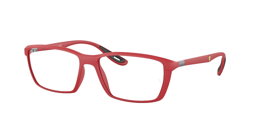 Ray-Ban Optical RX7213M Square Eyeglasses  F628-MATTE RED 57-16-145 - Color Map red
