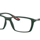 Ray-Ban Optical RX7213M Square Eyeglasses  F677-MATTE GREEN 57-16-145 - Color Map green