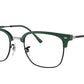 Ray-Ban Optical NEW CLUBMASTER RX7216F Square Eyeglasses  8208-GREEN ON BLACK 53-20-145 - Color Map green