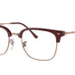 Ray-Ban Optical NEW CLUBMASTER RX7216F Square Eyeglasses  8209-BORDEAUX ON ROSE GOLD 53-20-145 - Color Map bordeaux