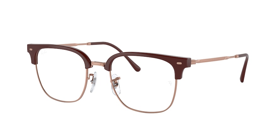 Ray-Ban Optical NEW CLUBMASTER RX7216F Square Eyeglasses  8209-BORDEAUX ON ROSE GOLD 53-20-145 - Color Map bordeaux