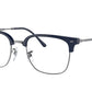 Ray-Ban Optical NEW CLUBMASTER RX7216F Square Eyeglasses  8210-BLUE ON GUNMETAL 53-20-145 - Color Map blue