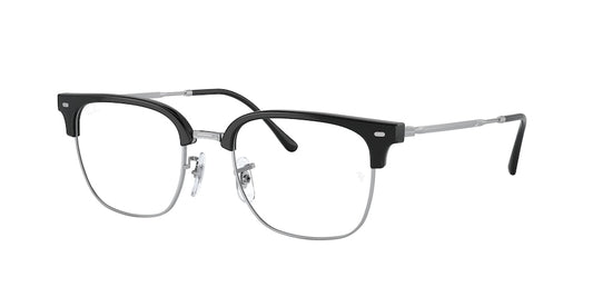 Ray-Ban Optical NEW CLUBMASTER RX7216 Square Eyeglasses  2000-BLACK ON SILVER 51-20-145 - Color Map black