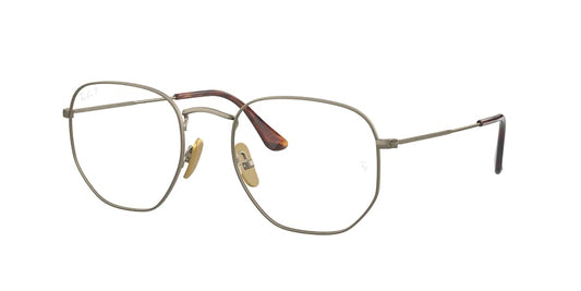 Ray-Ban Optical HEXAGONAL RX8148V Irregular Eyeglasses  1222-DEMIGLOSS ANTIQUE GOLD 54-21-145 - Color Map gold