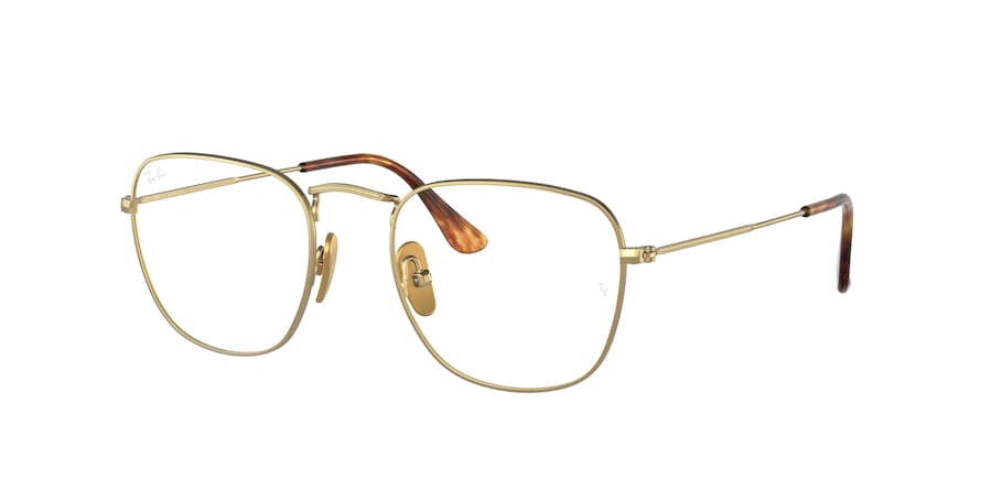 Ray-Ban Optical FRANK RX8157V Square Eyeglasses  1226-DEMIGLOSS BRUSHED GOLD 51-20-145 - Color Map gold