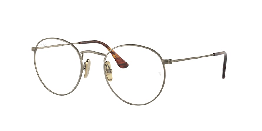 Ray-Ban Optical ROUND RX8247V Square Eyeglasses  1222-DEMIGLOSS ANTIQUE GOLD 50-21-145 - Color Map bronze/copper