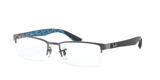 Ray-Ban Optical RX8412 Rectangle Eyeglasses  2502-GUNMETAL 54-17-145 - Color Map gunmetal