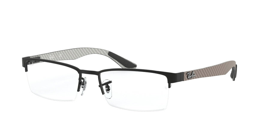 Ray-Ban Optical RX8412 Rectangle Eyeglasses  2503-MATTE BLACK 54-17-145 - Color Map black