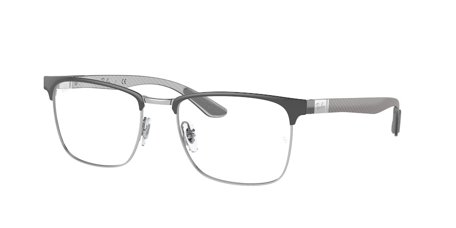 Ray-Ban Optical RX8421 Square Eyeglasses  3125-GREY ON SILVER 54-19-145 - Color Map grey