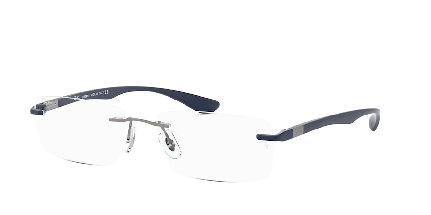 Ray-Ban Optical RX8724 Rectangle Eyeglasses  1217-MATTE GUNMETAL 56-17-145 - Color Map gunmetal