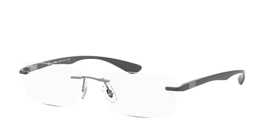 Ray-Ban Optical RX8724 Rectangle Eyeglasses  1218-GUNMETAL 56-17-145 - Color Map gunmetal