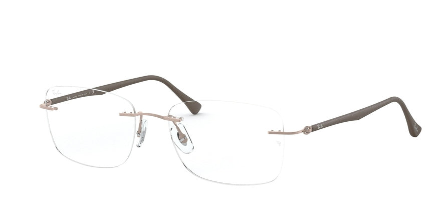 Ray-Ban Optical RX8725 Rectangle Eyeglasses  1131-LIGHT BROWN 54-17-140 - Color Map bronze/copper